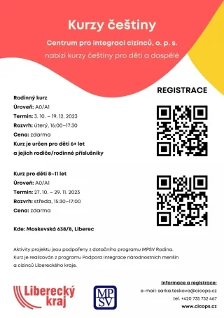Kurzy češtiny Liberec 2023